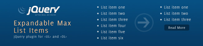 jQuery Expandable Max List Items (LI)