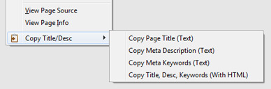Copy Title and Meta Description - Firefox Add-on - Right Click Context Menu