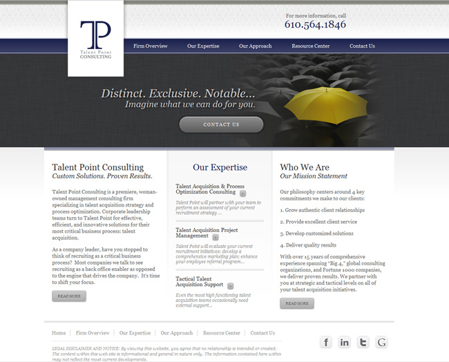 WordPress Theme Development: Talent Point Consulting