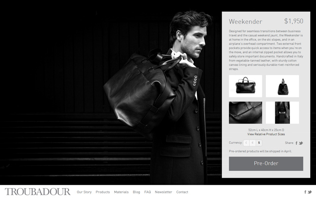 Responsive Shopify Theme: Troubadour Goods
