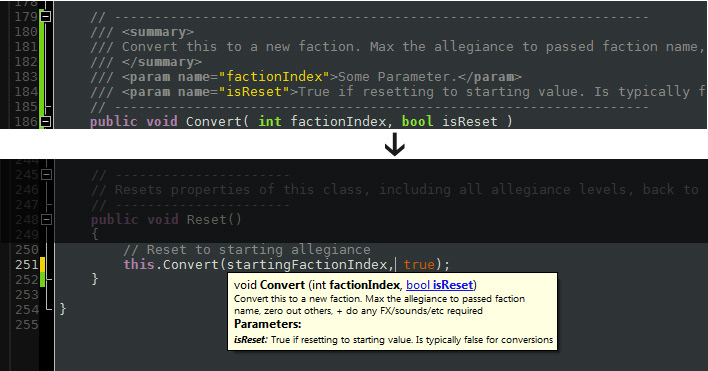 Unity Tip - Parameter Comments with XML
