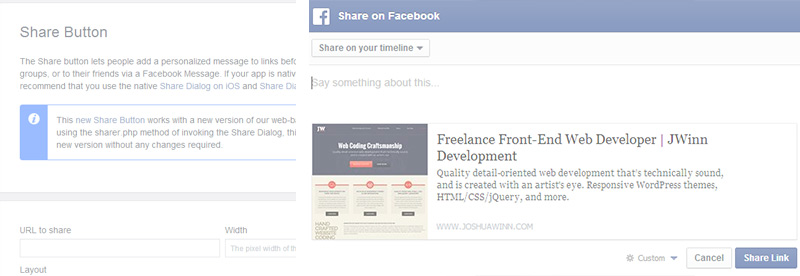 Facebook Sharer, Share