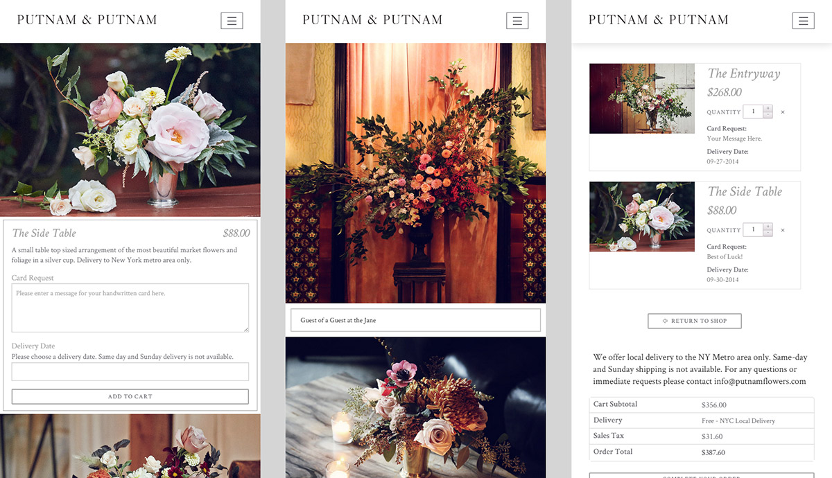 Mobile Responsive WordPress Theme - Putnam Flowers - Developer