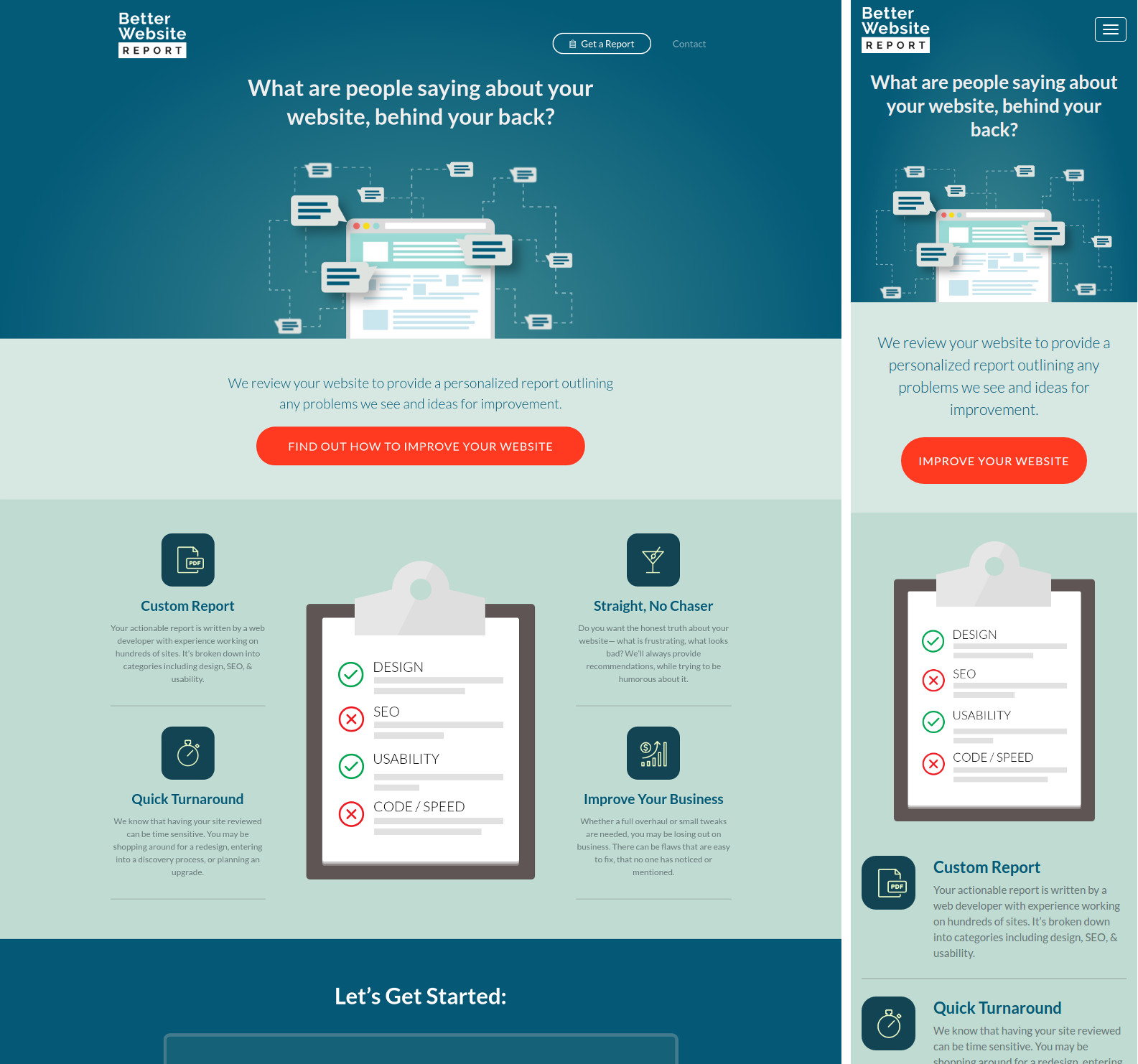 Better Website Report - Screenshot - Desktop and Mobile